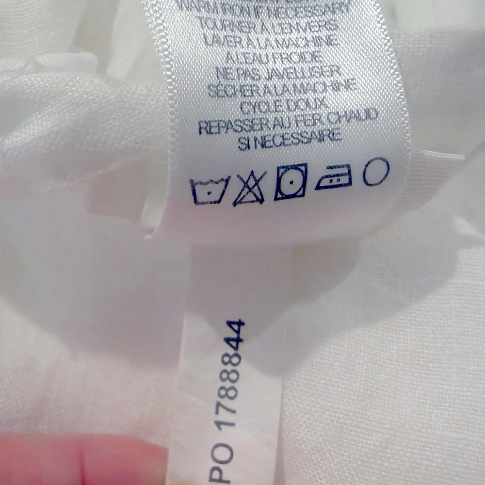 Anthropologie stitched organic linen duvet cover twin Dorm white grey embroidery